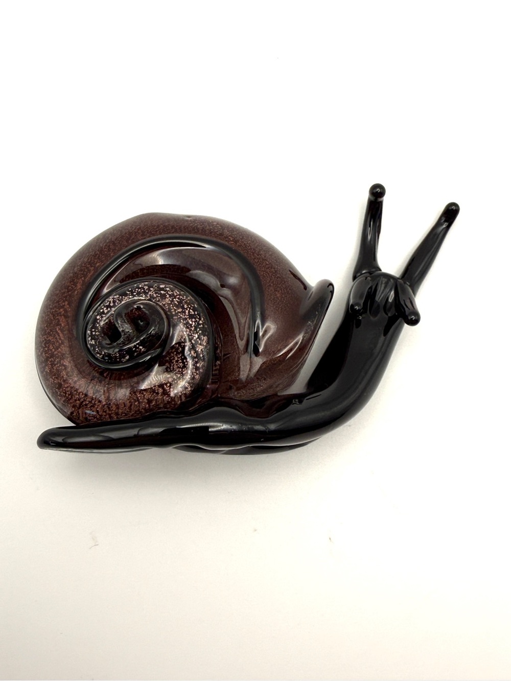 Art Glass Snail Murano Hand Blown Figurine Sculpture Purple 1.5"